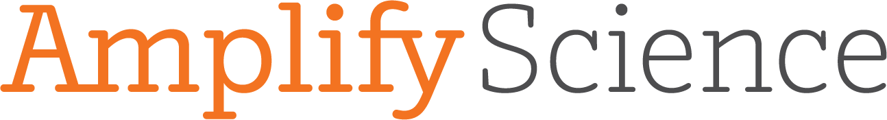 Logo of Amplify Science, featuring the name in bold orange letters with the word 