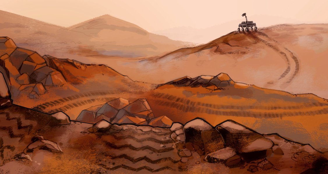 An illustration from the Geology on Mars unit