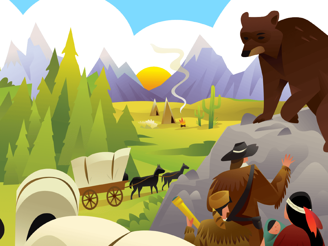 An illustration from Amplify CKLA's Frontier Explorers