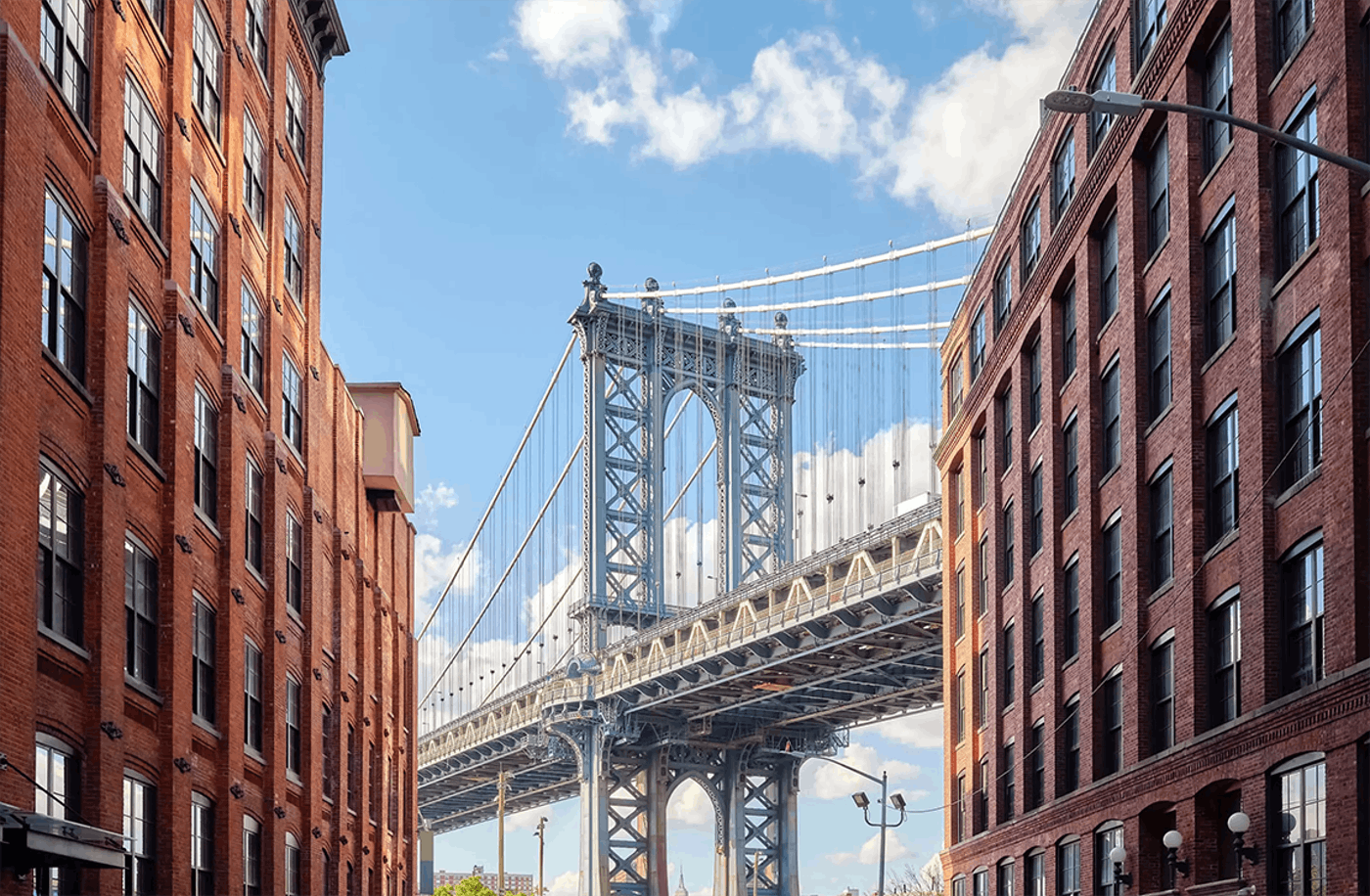 A view of the Manhattan Bridge in DUMBO, Brooklyn