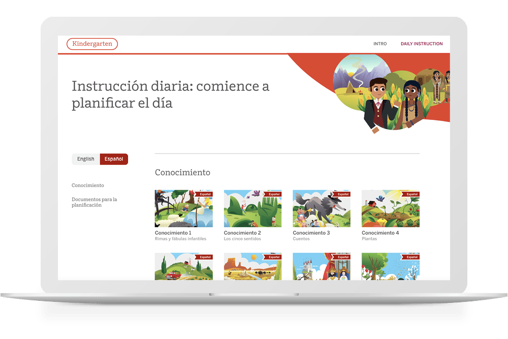 Pantalla de computadora portátil que muestra un sitio web educativo en español titulado 