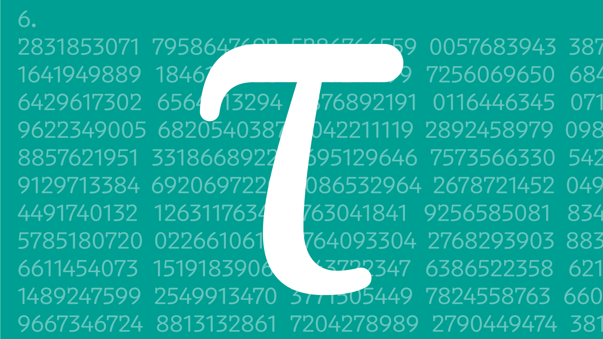 White stylized letter 't' centered on a background of green matrix-style numeric code.