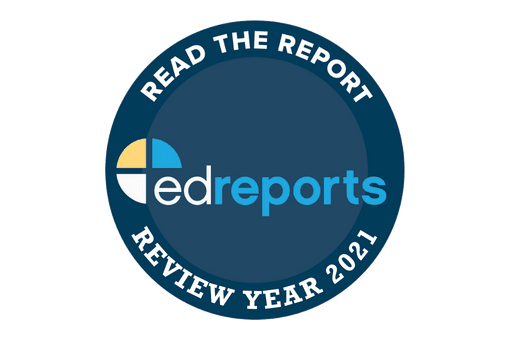 A blue circular logo for edreports with text 