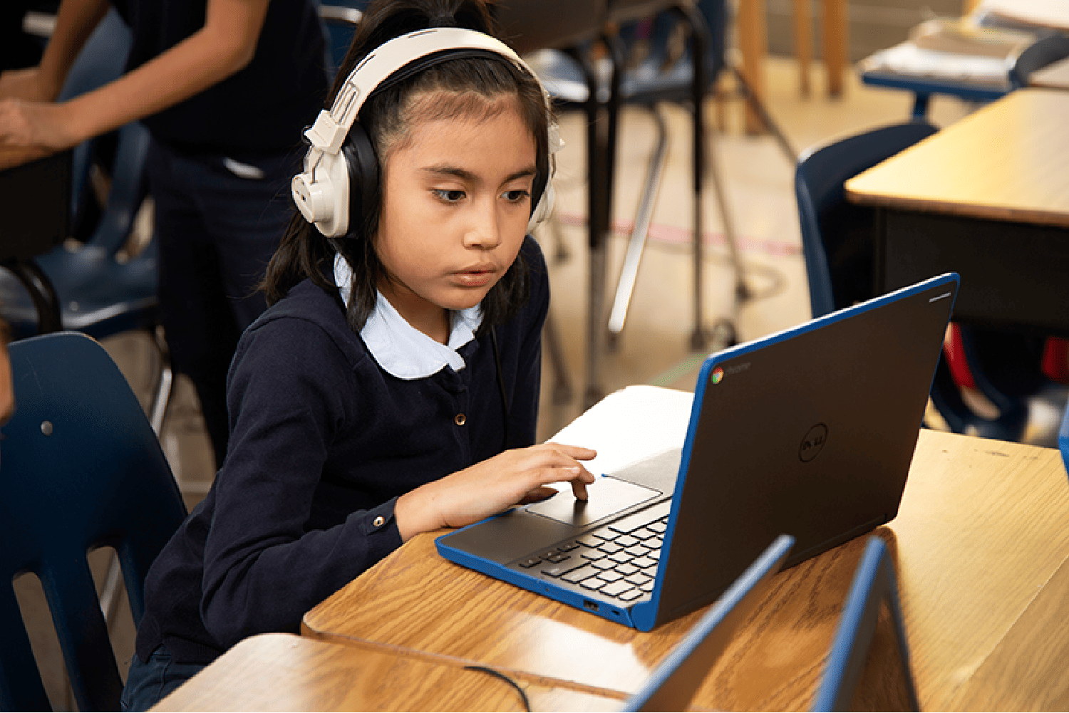 Student working on laptop