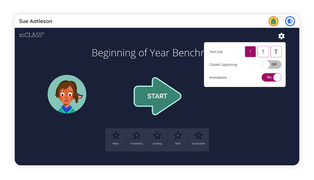 Discover the new user interface for mCLASS, designed especially for the beginning-of-year benchmark test. With easy access to a